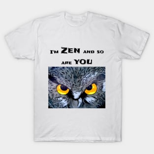 Funny Angry  Owl Cartoon Style T-Shirt